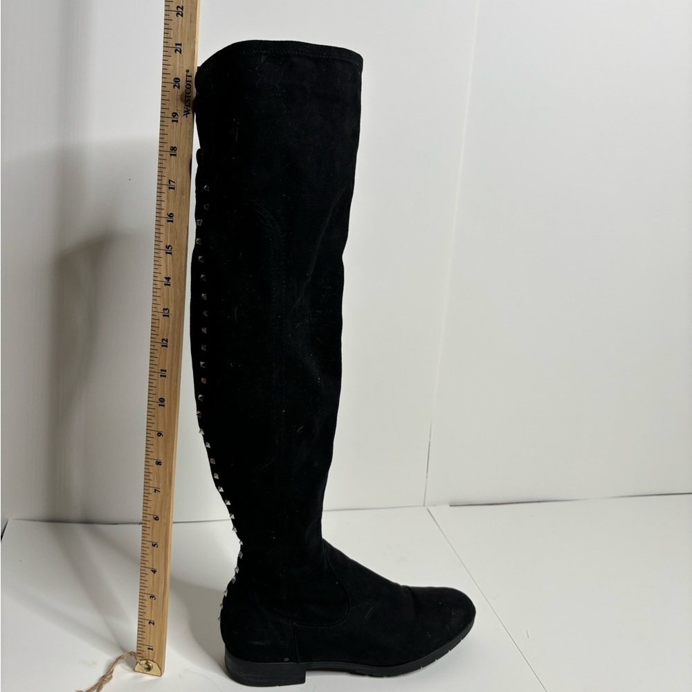 Marc fisher black suede over the knee boots with studs